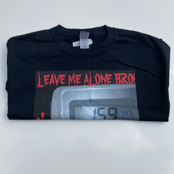 Gildan x DM Leave Me Alone Sarcastic Black T Shirt Size L - Picture 6 of 6